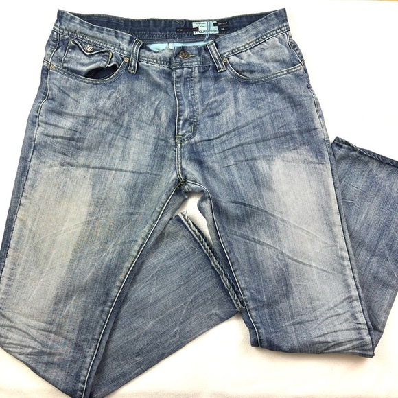 Projekraw Buckle Light Wash Whiskered Hand Sanded Relaxed Straight Jeans (38/34) - Picture 6 of 15